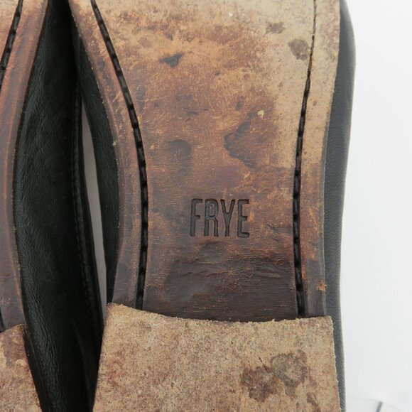 Frye Women 7.5 M CARSON Ballet Flat 8012044 Black Genuine Leather Shoes Slip On - Picture 13 of 15